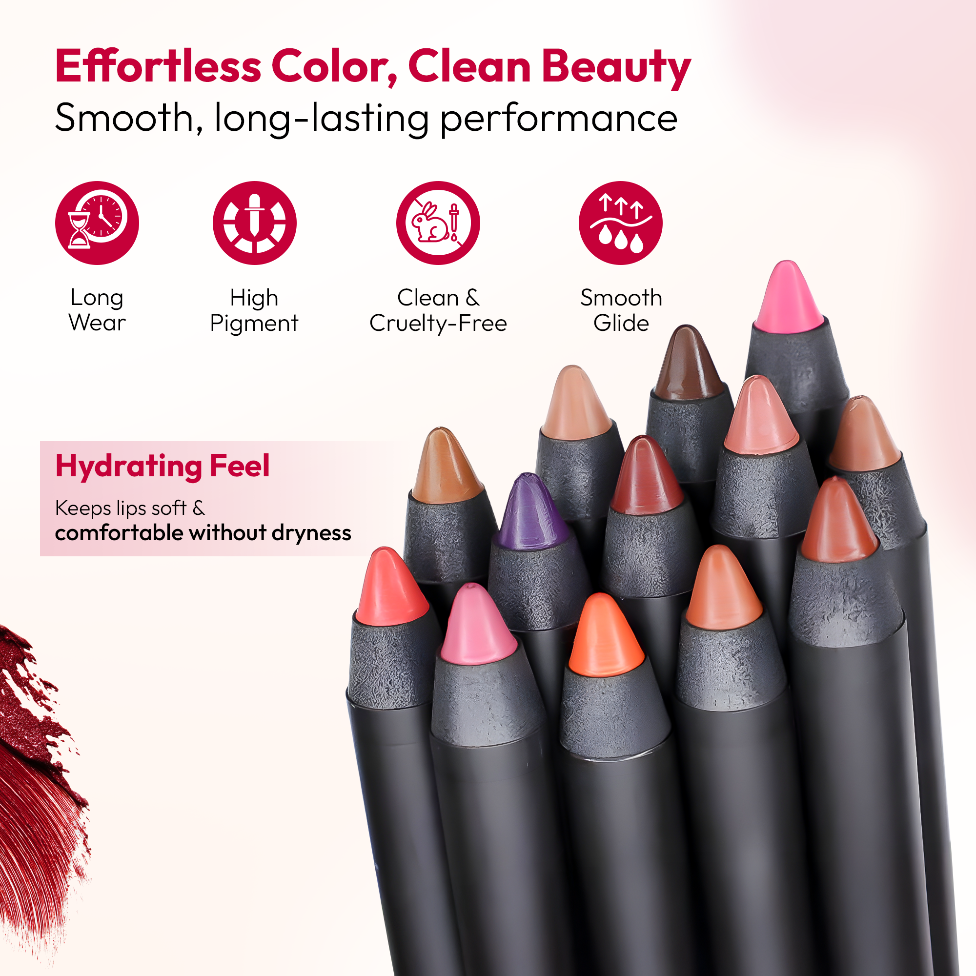 JANIWA Sculpt & Define Lip Liner | 3-in-1 Lip Crayon - Line, Fill & Shape