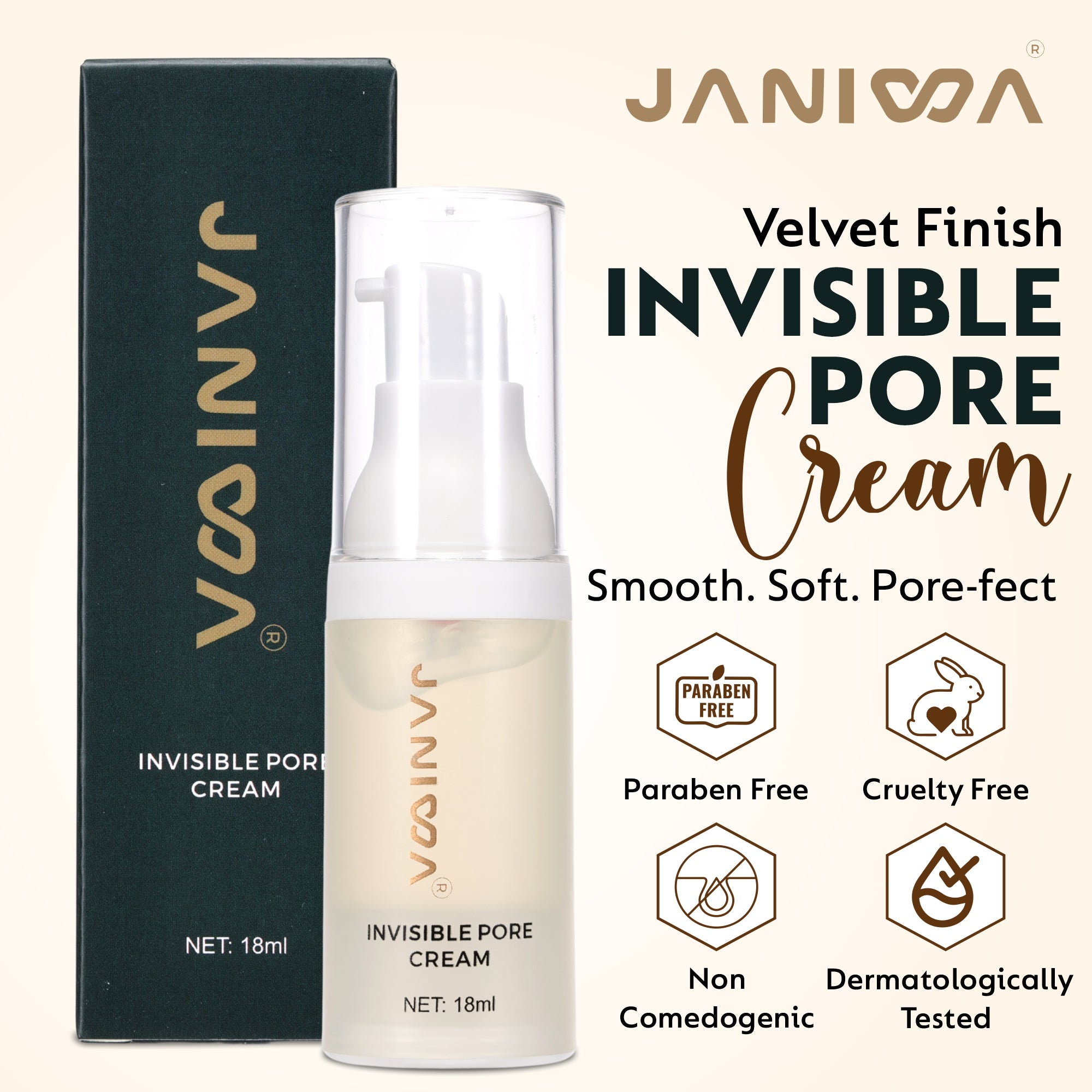 Janiwa Invisible Pore Face Cream - 18 ml