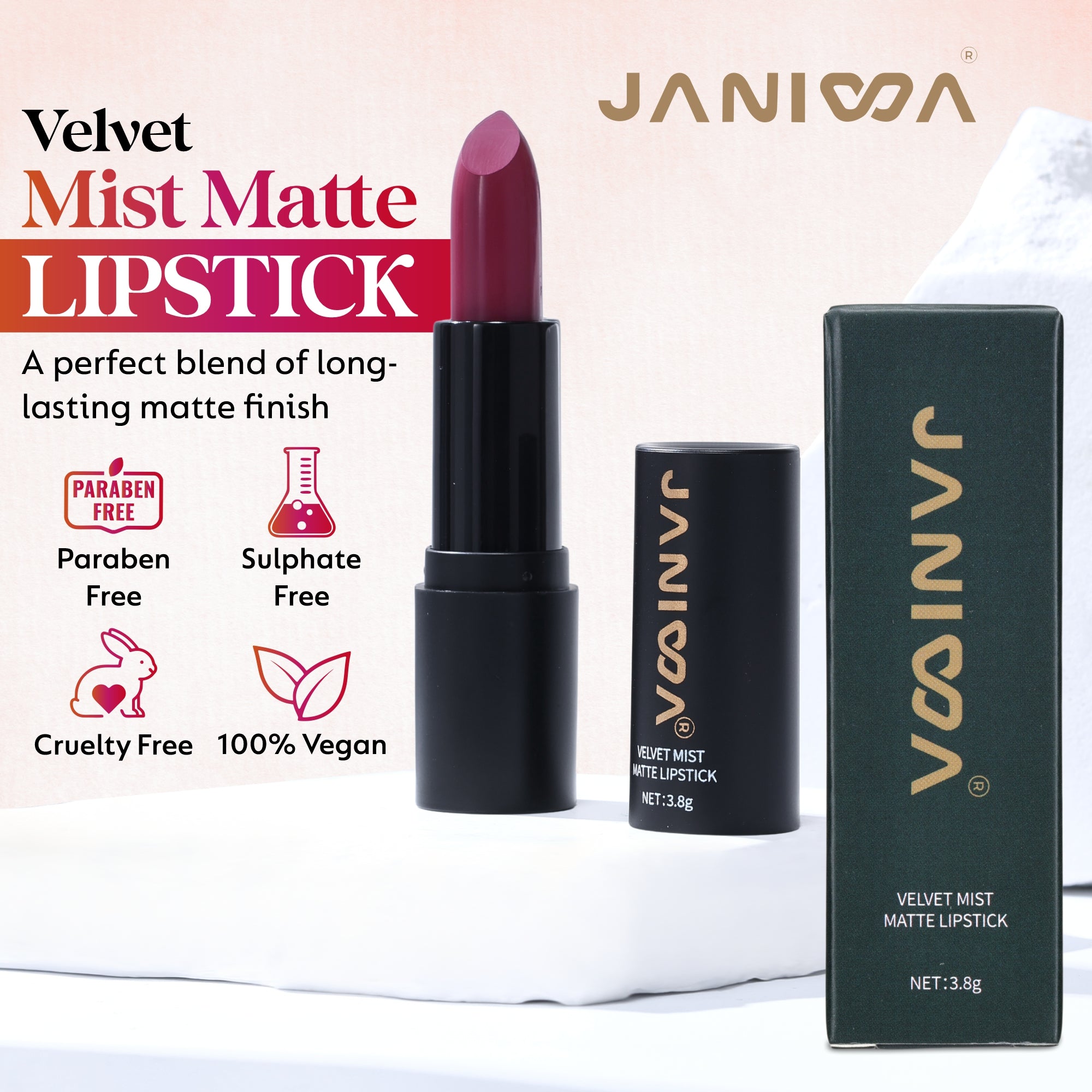 Janiwa Vegan Velvet Mist Matte Lipstick